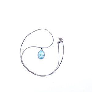 MARAHLAGO OVAL LARIMAR NECKLACE